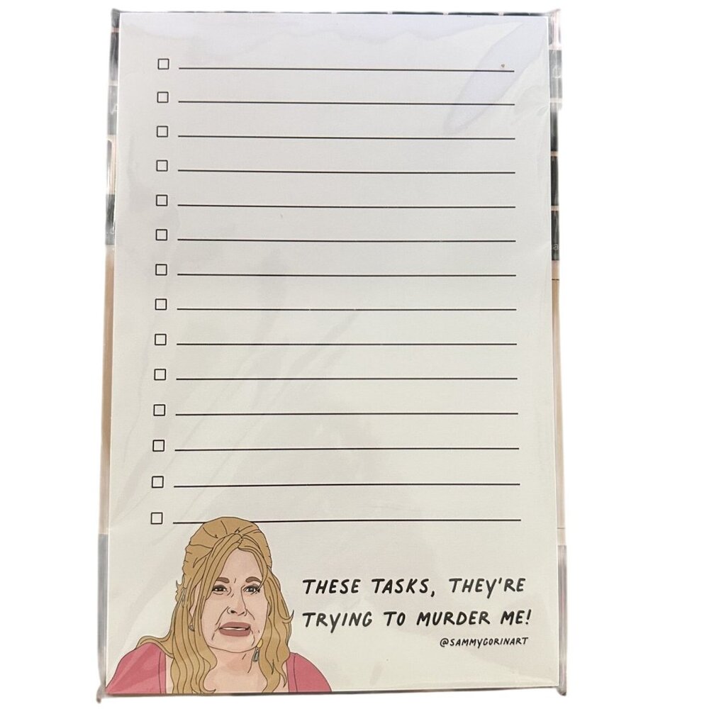 Notepad Task List 50 Sheet These Tasks Are Trying To Murder Me Jennifer Coolidge